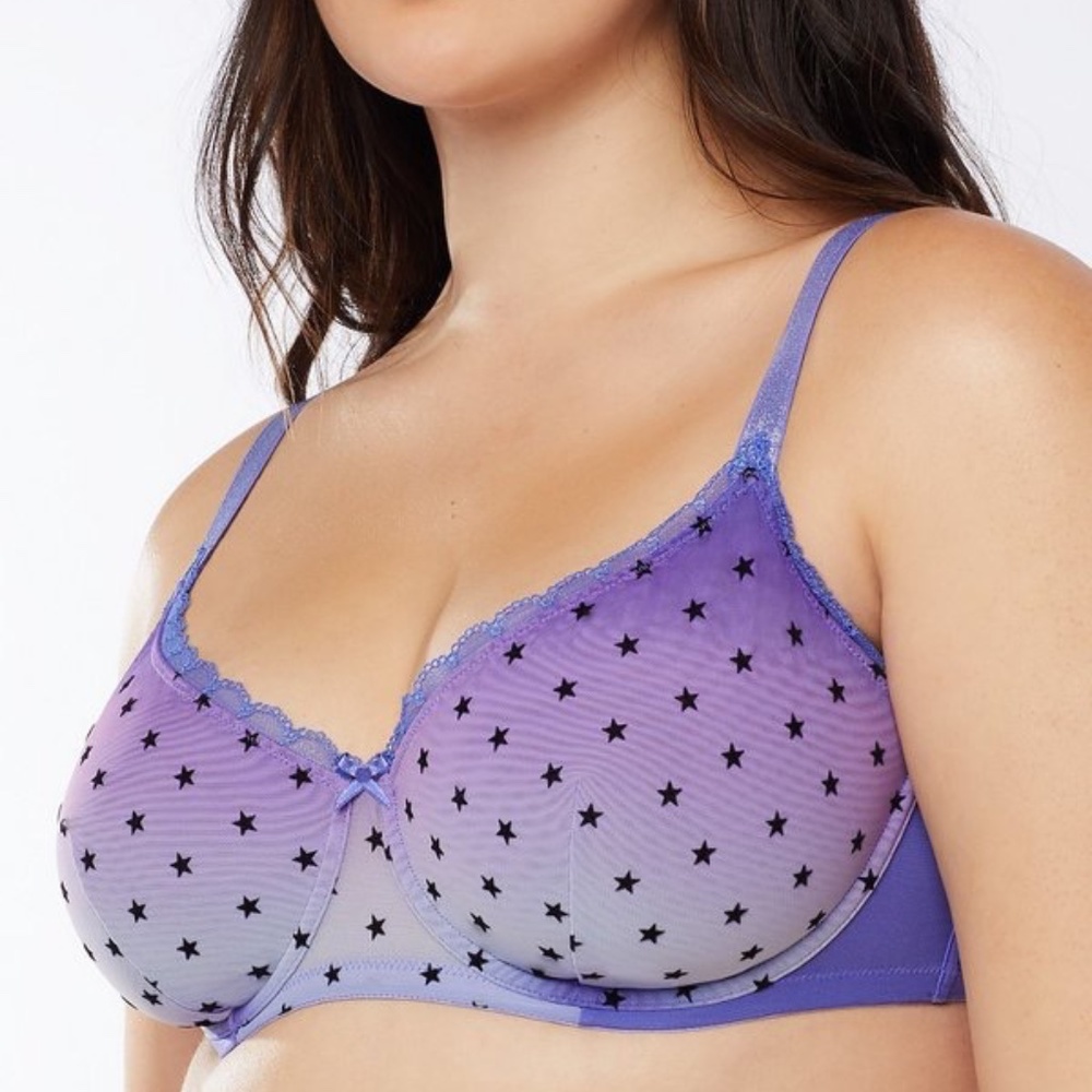 Savage X Fenty Metallic Stars Unlined Bra (NWT) 32DDD